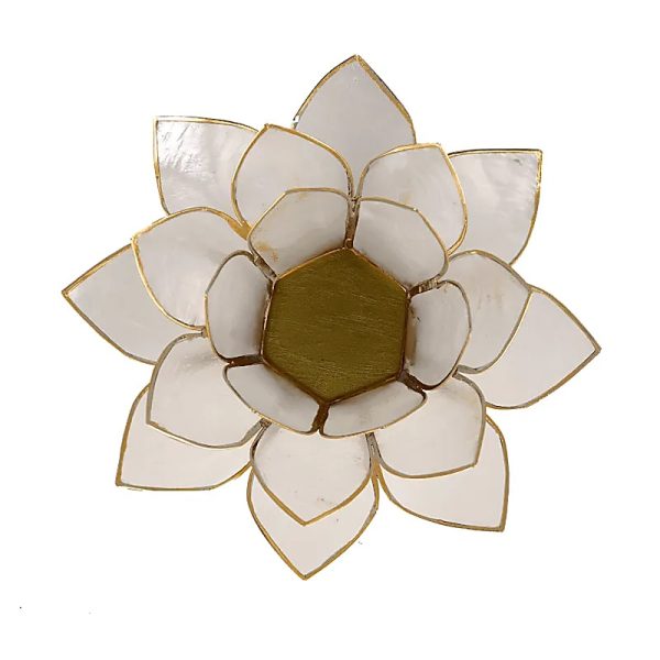 Lotus sfeerlicht naturel goudrand |13.5 cm – Bild 2