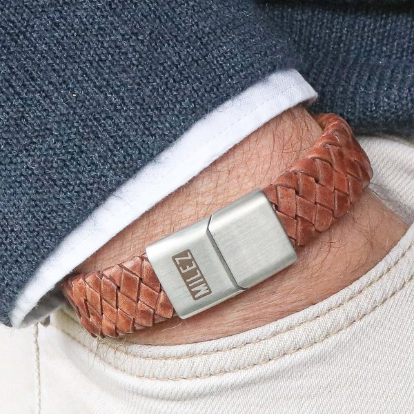 Leren heren armband cognac L – Bild 2