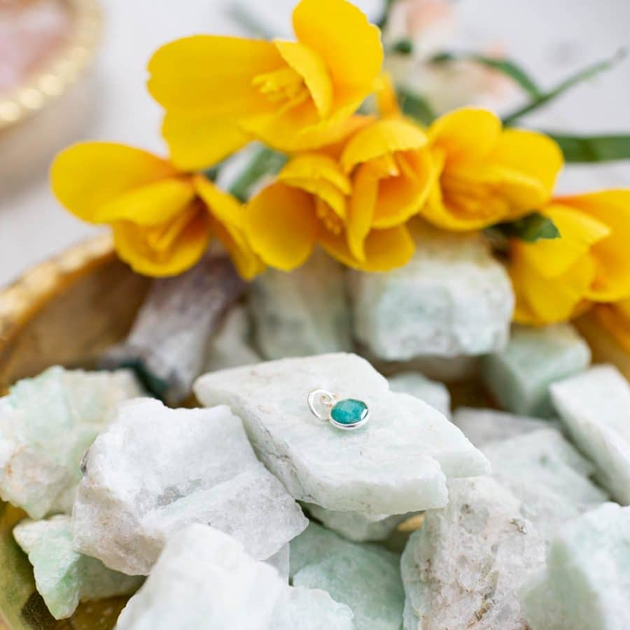 Geboortesteen Hanger Mei Smaragd 925 Zilver (6 mm) – Bild 4