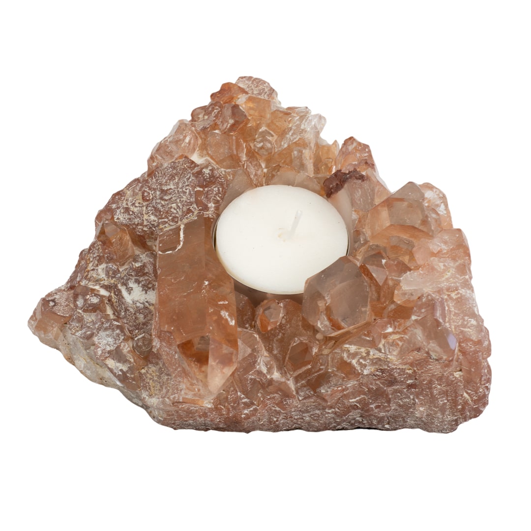 Teelichthalter | Edelstein Mandarine Cluster (ca. 500-1000 Gramm)