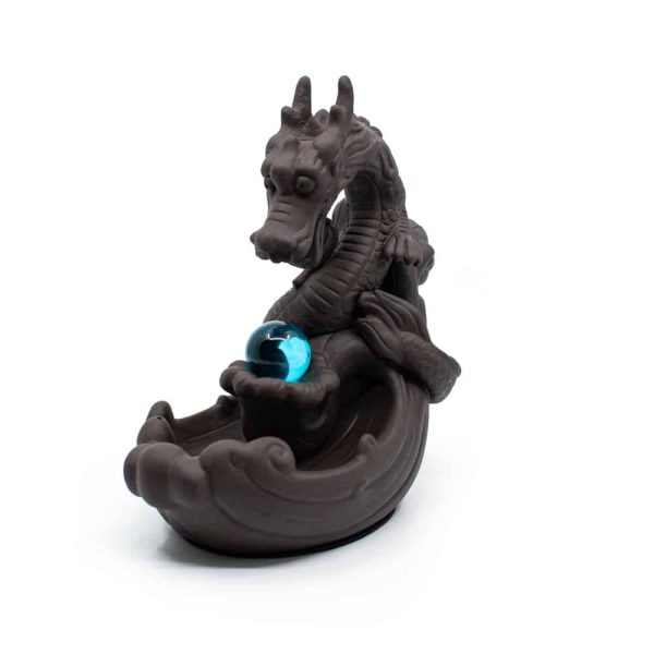 Backflow Räucherstäbchenhalter Wasserfall Drache Keramik (20 cm)
