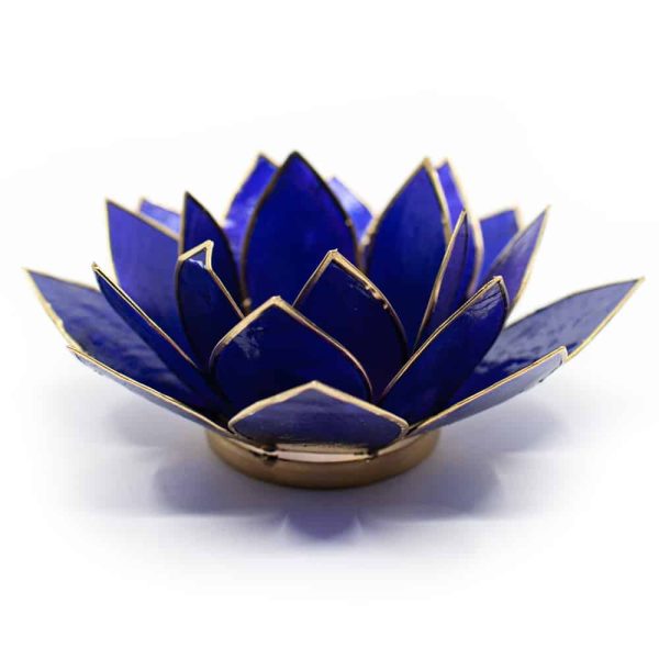 Lotus Stimmungslicht Indigo 6. Chakra Goldrand