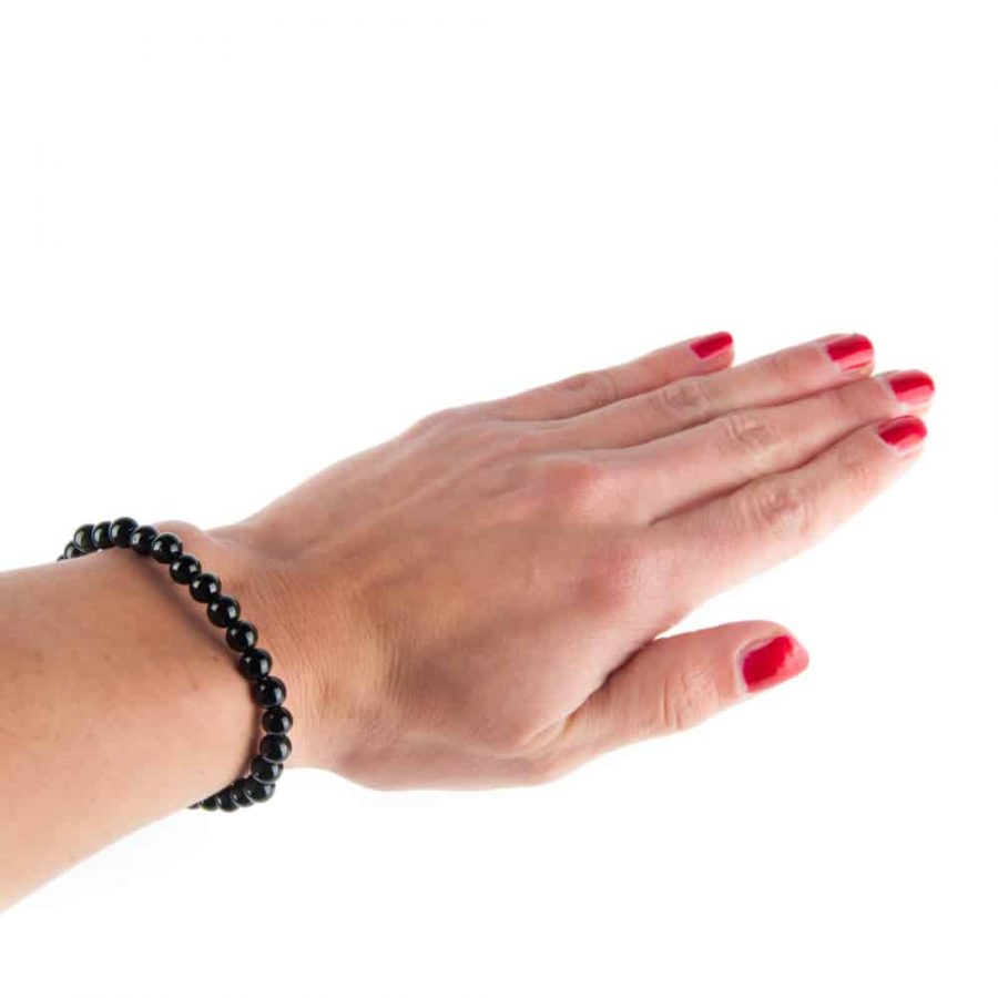Edelsteen Armband Zwarte Toermalijn (6 mm Kralen) – Bild 2