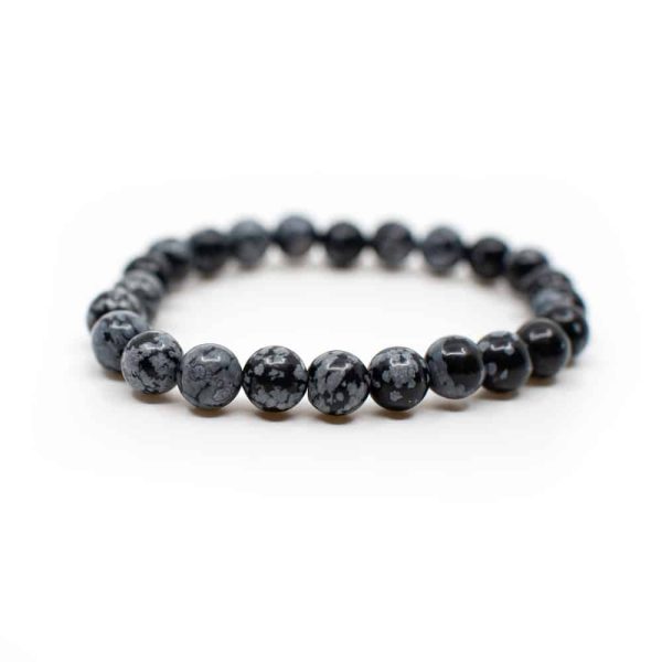 Edelstein-Armband Schneeflocken-Obsidian (8 mm Perlen)