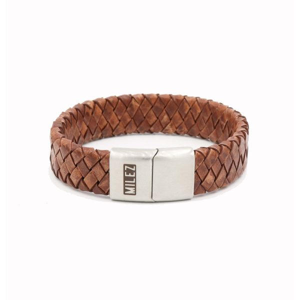 Herren Lederarmband cognac L