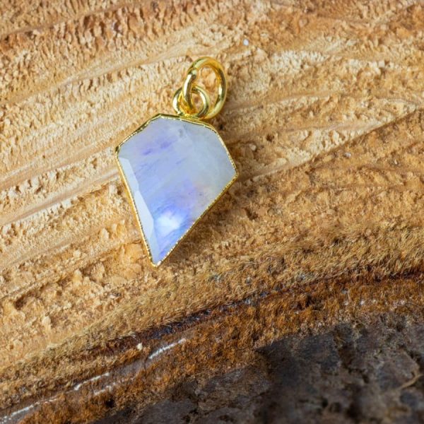 Edelsteen Hanger Regenboog Maansteen Diamantvorm | Verguld | 15 x 12 mm – Bild 3