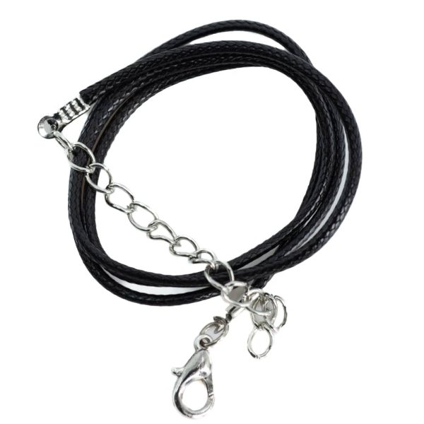 Einfaches Lederhalsband mit Karabiner Schwarz