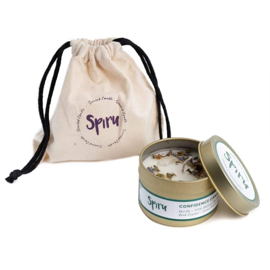 Edelsteen Spell Geurkaars | Groene Aventurijn & Bergkristal | Zelfvertrouwen – Bild 3