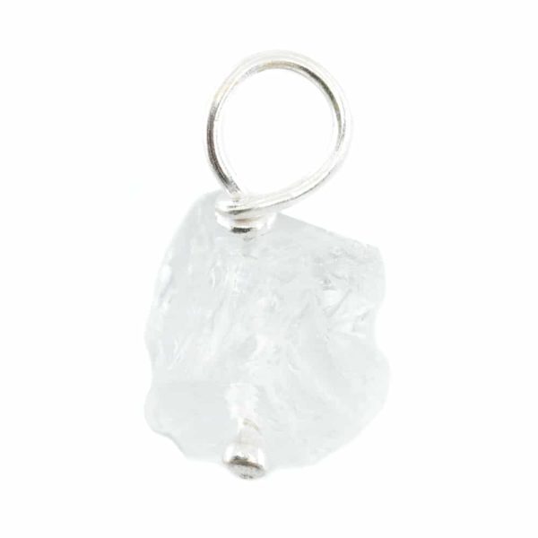Rohedelstein-Anhänger Weißer Calcit 925 Silber (8 | 12 mm)