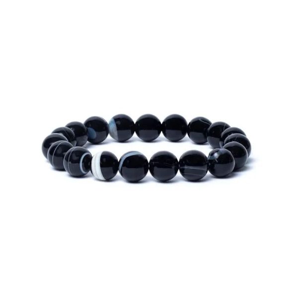 Armband Shiva Auge Achat AA Qualität elastisch | 1,0 cm