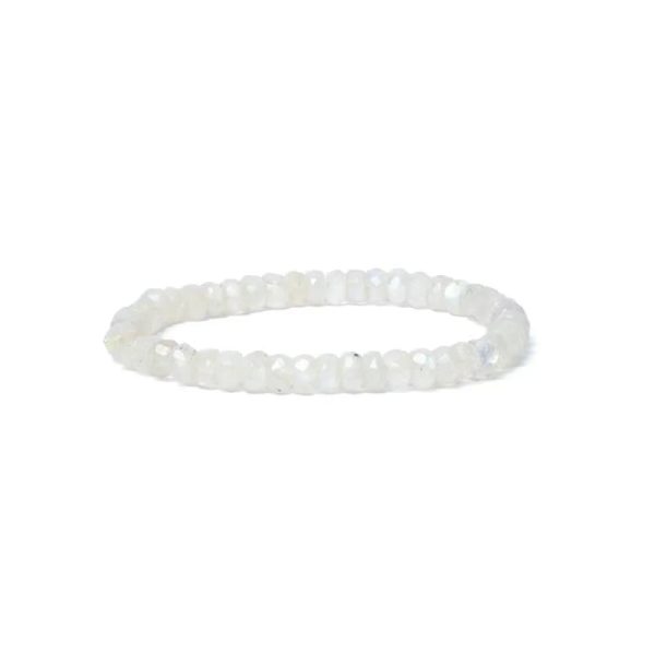 Armband Regenbogen Mondstein Facette AA Qualität elastisch | 0,6 cm