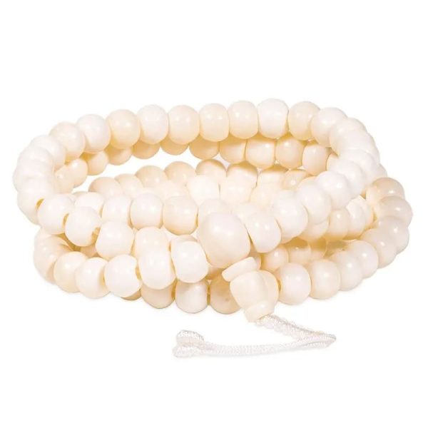 Mala Knochen natur 108 Perlen | 0,8 cm