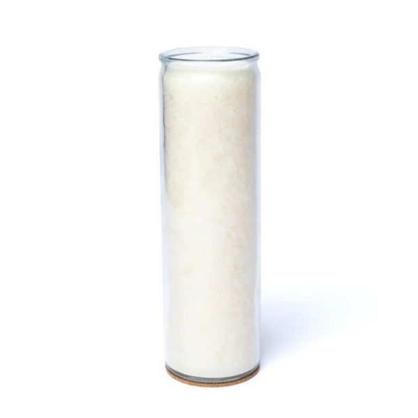Kaars stearine antiek wit geurloos | 21x6.5cm