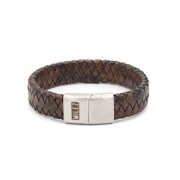 Herren Lederarmband braun S