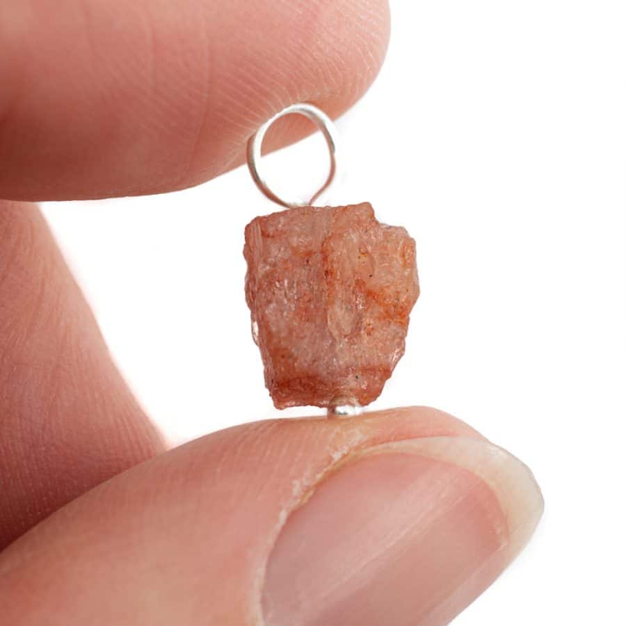 Ruwe Edelsteen Hanger Aardbeienkwarts 925 Zilver (8 | 12 mm) – Bild 2