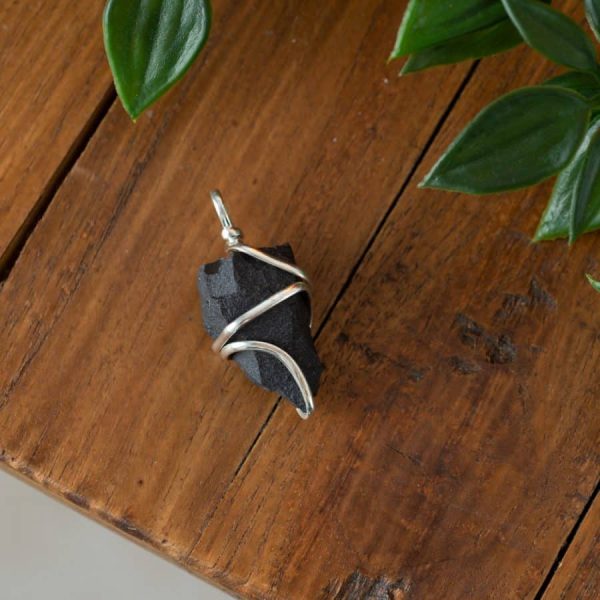 Ruwe Edelsteen Hanger Zwarte Agaat Wikkel – Bild 2