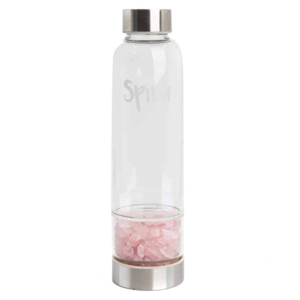 Edelstein-Wasserflasche Rosenquarz | 400 ml