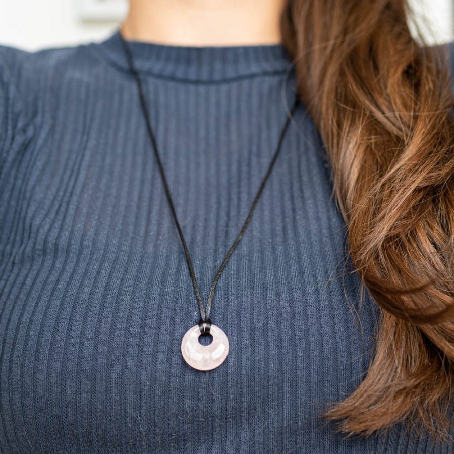 Edelsteen Donut Rozenkwarts (20 mm) – Bild 3