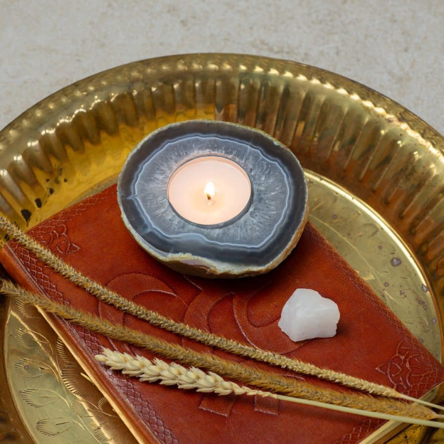 Waxinelichthouder | Agaat Schijf (ca. 100–300 gram) – Bild 2