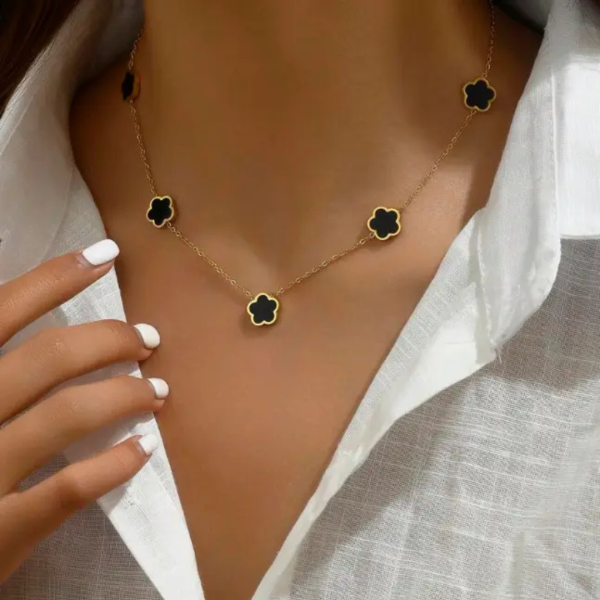 Ketting Klaver Bloem Gold Plated – Bild 2