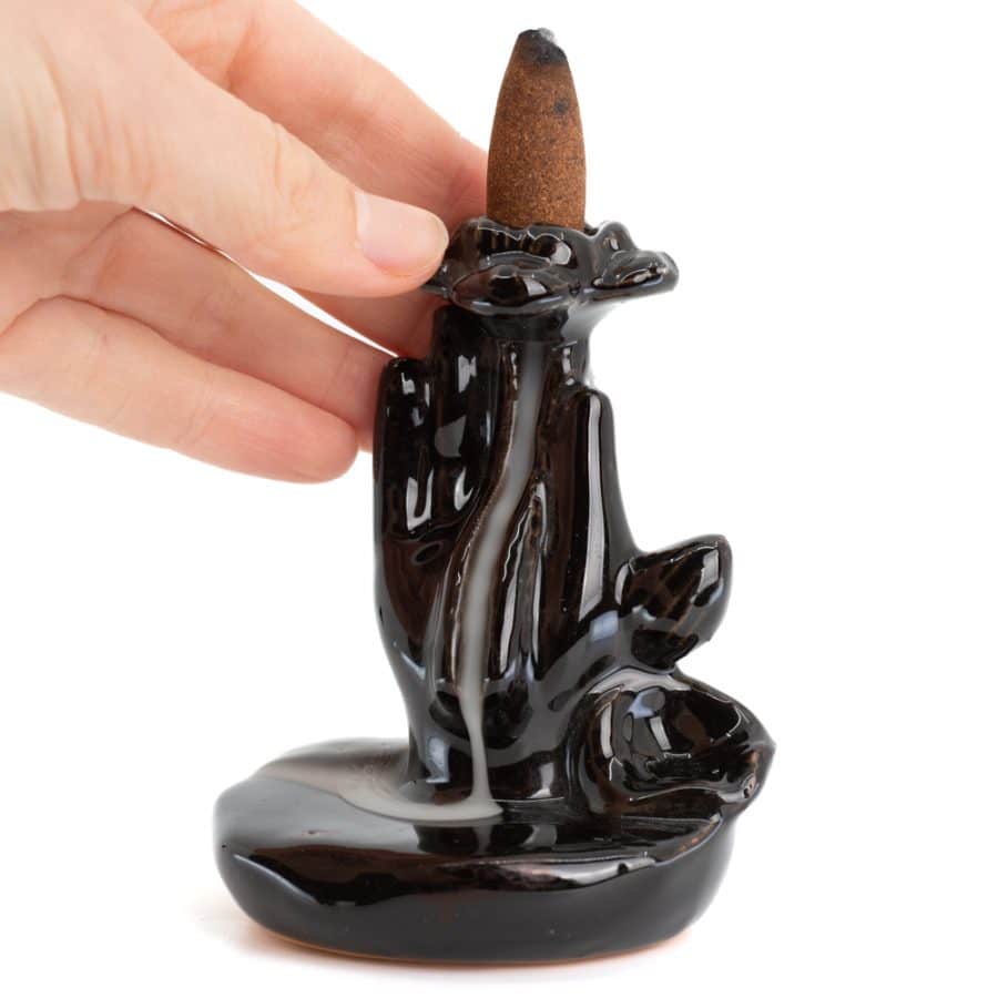 Backflow Wierook Houder Waterval Lotus Hand Keramiek (9 cm) – Bild 3