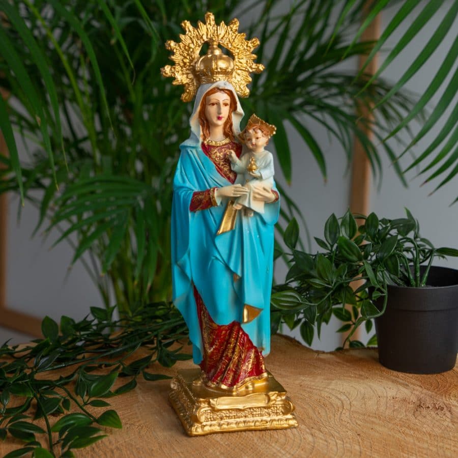 Beeld van Moeder Maria met Kindje Jezus Kroon | Handgeschilderd (30 cm) – Bild 2