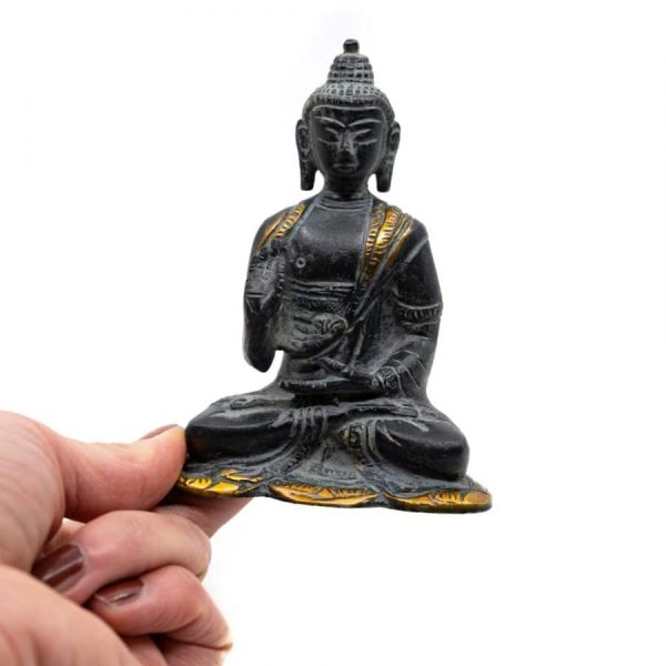 Boeddha Beeld Antieke Finish | Messing | Teaching (12 cm) – Bild 3