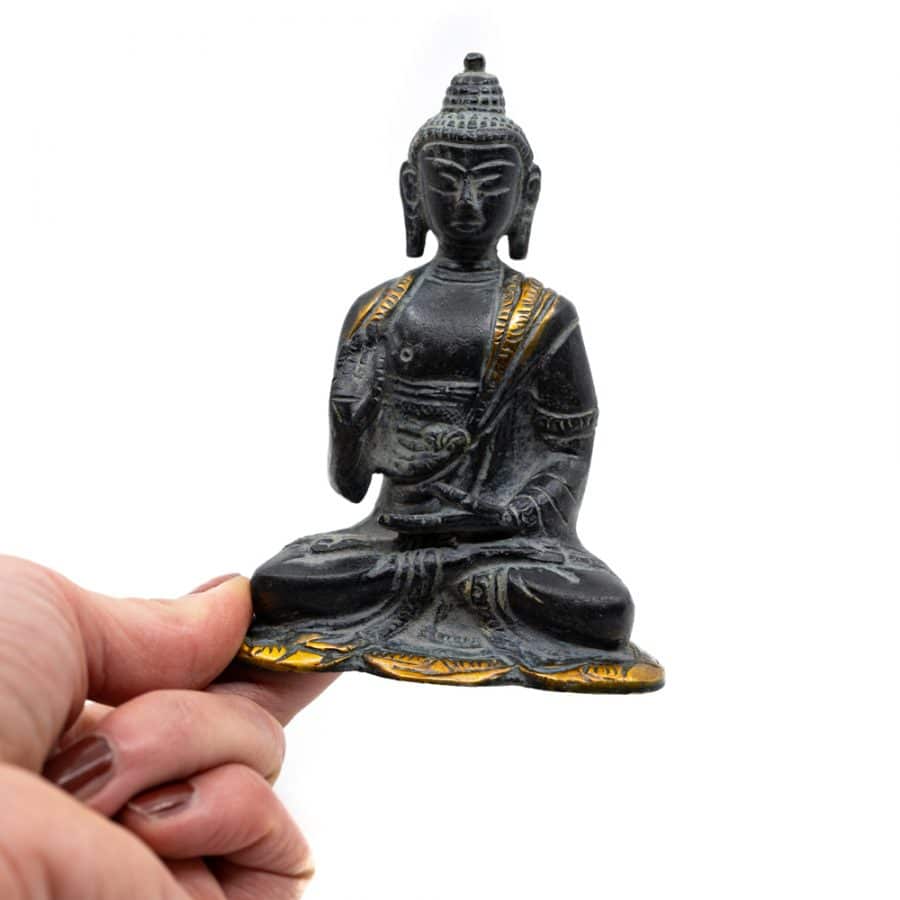 Boeddha Beeld Antieke Finish | Messing | Teaching (12 cm) – Bild 3