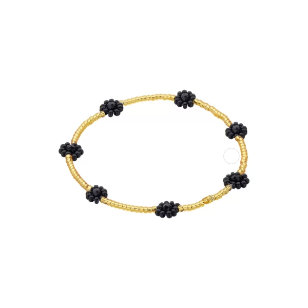 Armband Miyuki Blume Schwarz