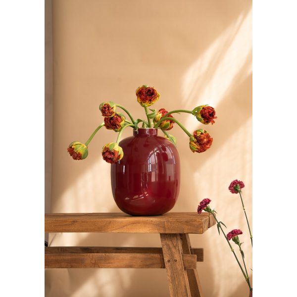 Metalen Vaas Donkerrood 32cm – Bild 6