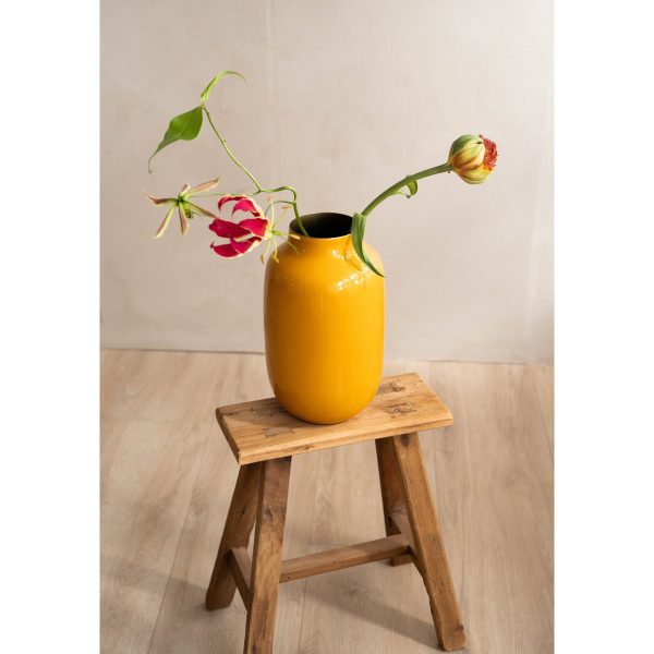 Ovale Vaas Metaal Geel 30cm – Bild 5