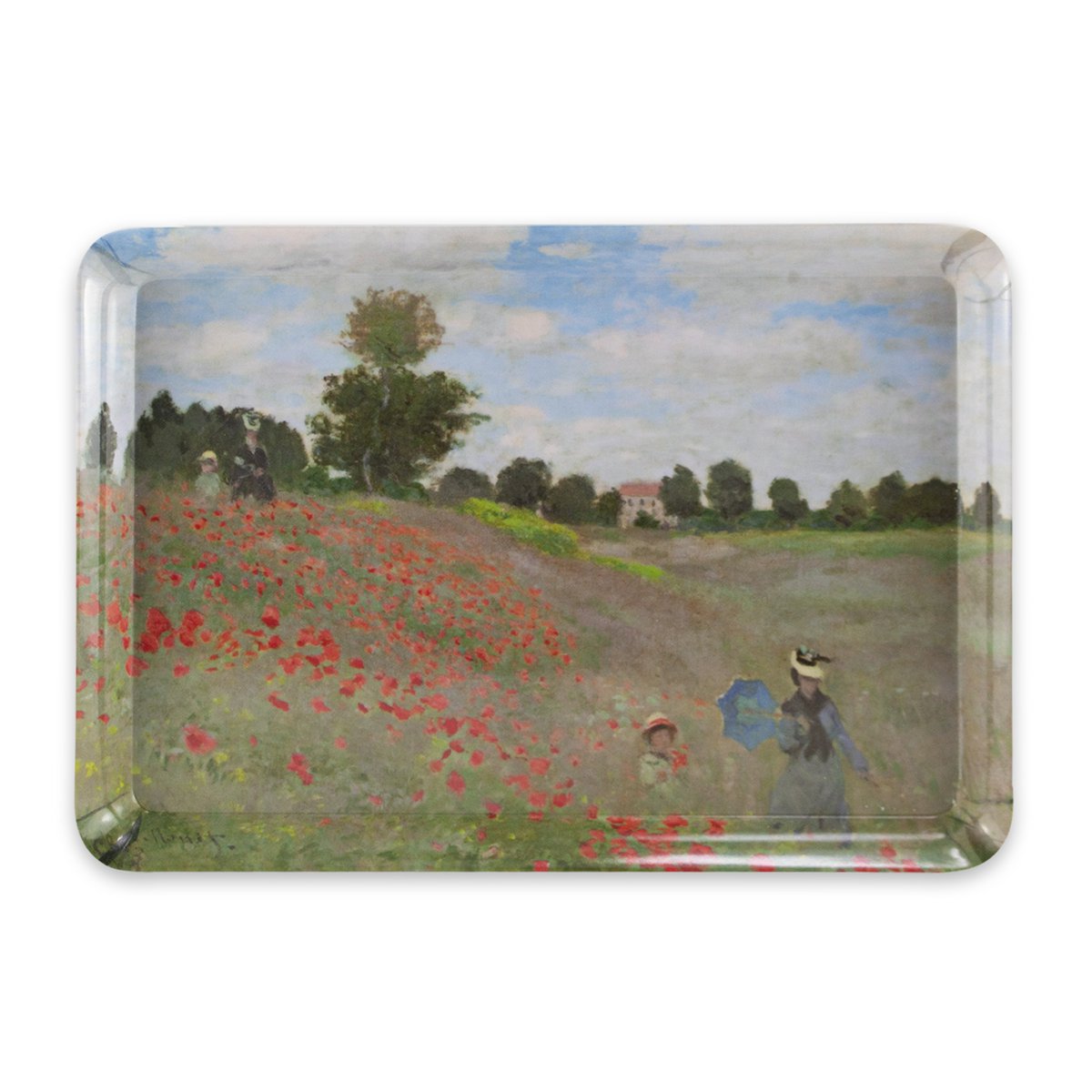 Mini-Tablett | Monet-Feld mit Mohnblumen