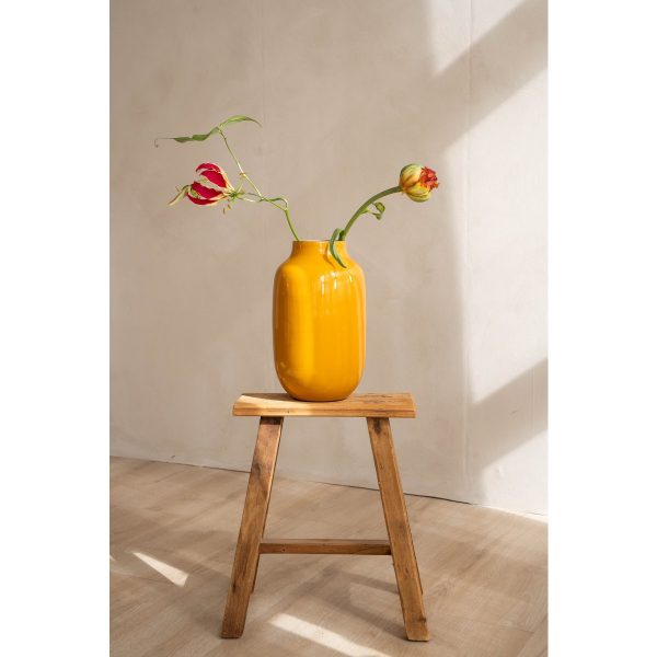 Ovale Vaas Metaal Geel 30cm – Bild 6