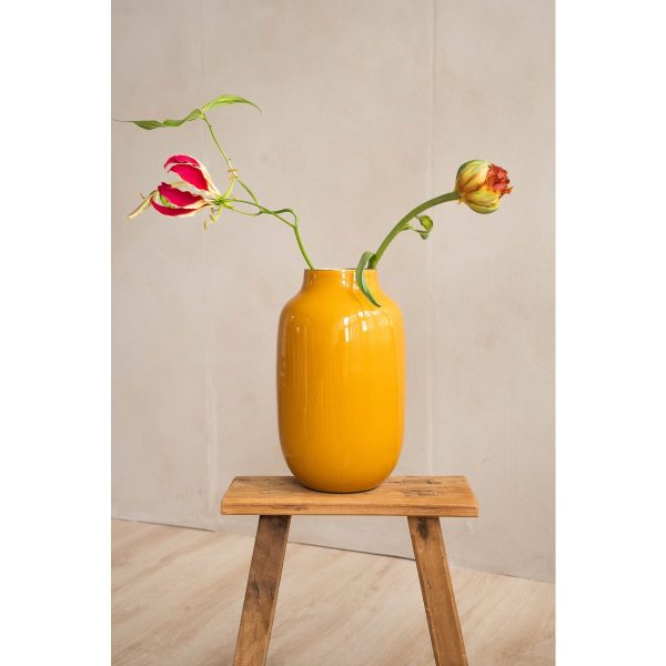 Ovale Vaas Metaal Geel 30cm – Bild 8