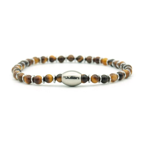 Empat dua tiger eye 17 cm Handgelenk Größe (S), Silber