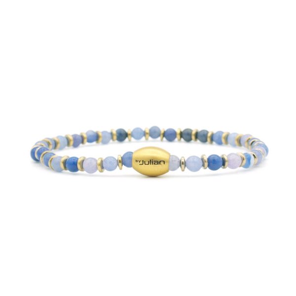 Empat dua blauwe kwarts 16 cm wrist size (XS|Ladies), Gold – Bild 2