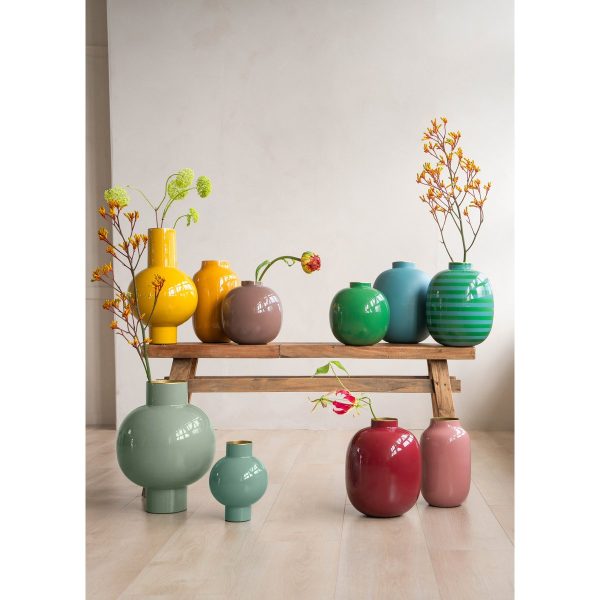Ovale Vaas Metaal Geel 30cm – Bild 7