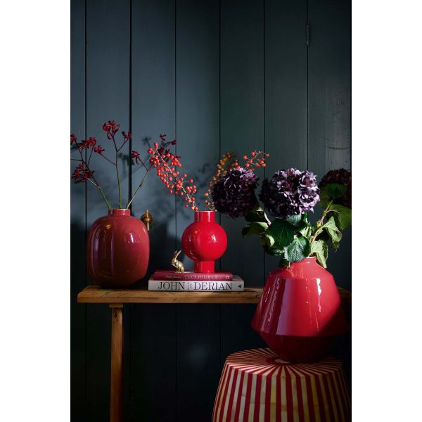 Metalen Vaas Donkerrood 32cm – Bild 4