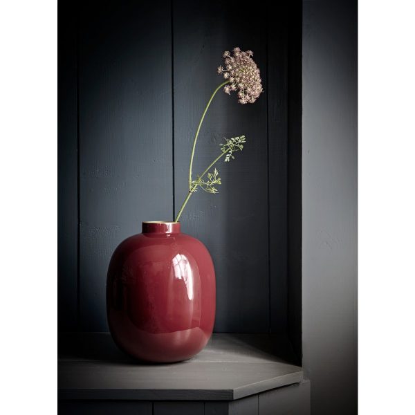 Metalen Vaas Donkerrood 32cm – Bild 8