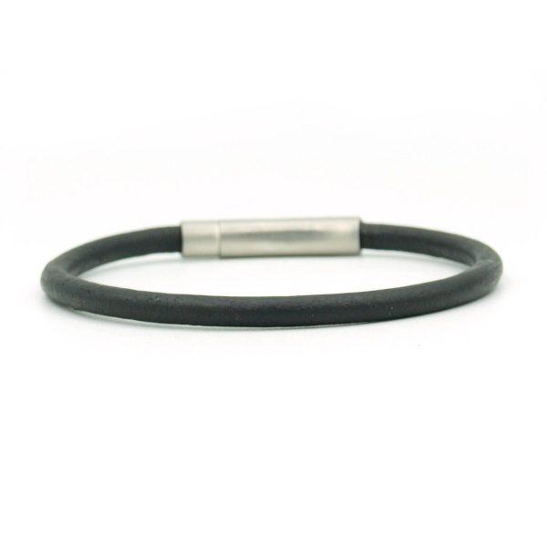 Lombok schwarz 4mm Matt Silber, 18 cm Handgelenk Größe (M)