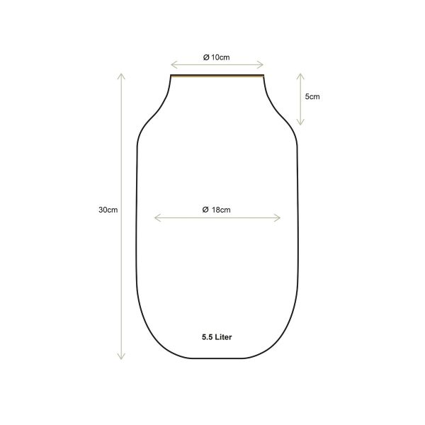 Ovale Vaas Metaal Geel 30cm – Bild 3