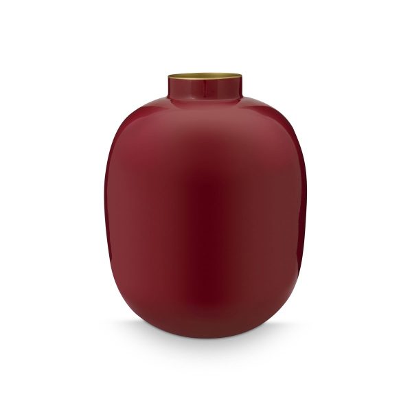 Metallvase Dunkelrot 32cm