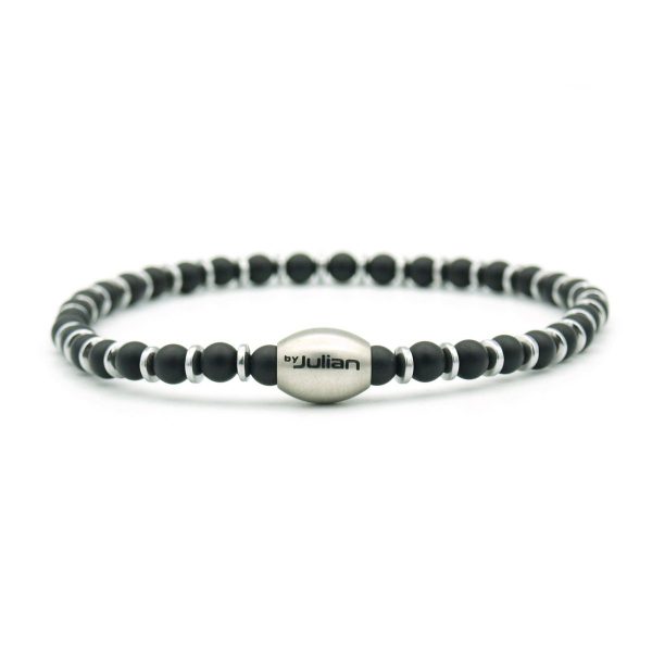 Empat dua obsidian 17 cm Handgelenk Größe (S), Silber