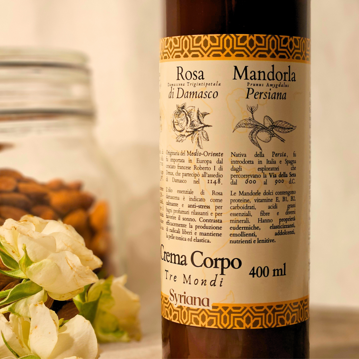 Body Cream "3 worlds" Shea Butter, Almond and Damascus Rose – Bild 3