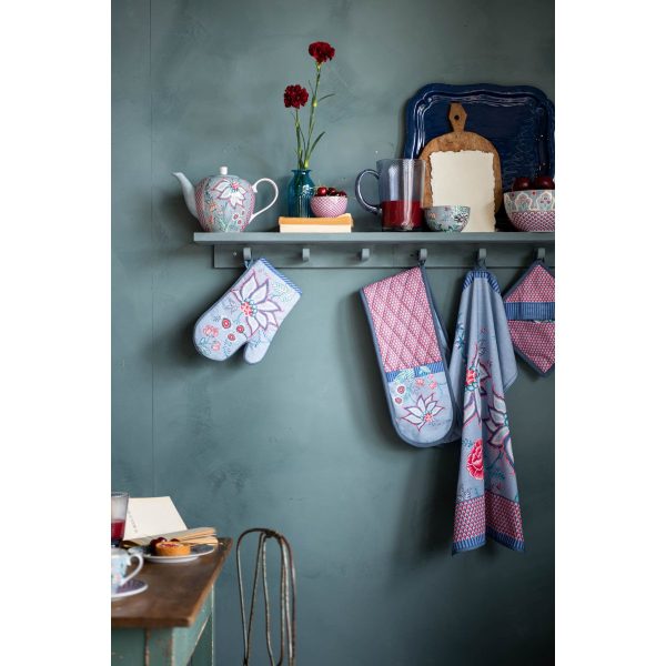 Theedoek Flower Festival Blauw 50x70cm – Bild 5