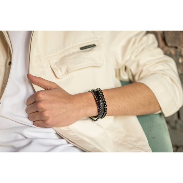 Empat dua obsidiaan 17 cm wrist size (S), Silver – Bild 4