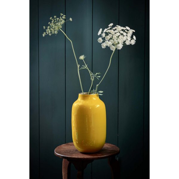 Ovale Vaas Metaal Geel 30cm – Bild 2