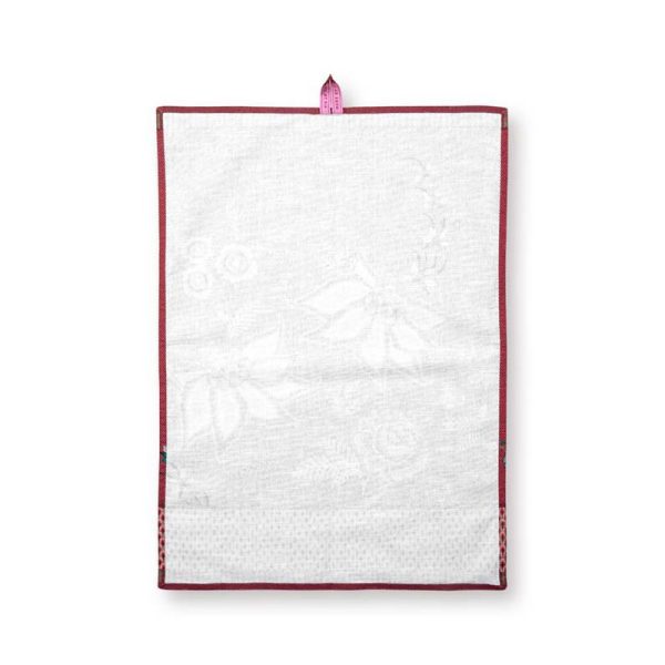 Theedoek Flower Festival Donkerroze 50x70cm – Bild 2