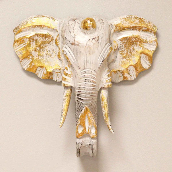 Grote Olifantenkop | Goud & Whitewash – Bild 3