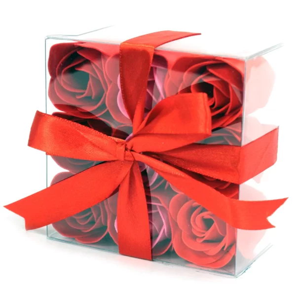 Set mit 9 Seifenblumen | Rote Rosen